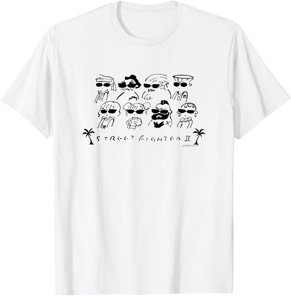 Amazon | ストリートファイターII ラインアート (B) Tシャツ | Tシャツ
